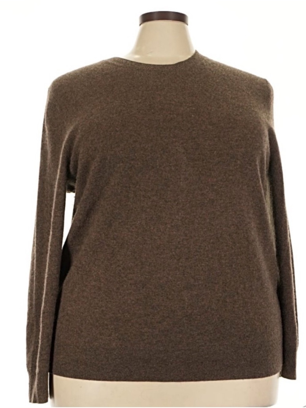Quince Mongolian Cashmere Classic Crewneck Sweater in Brown 3X